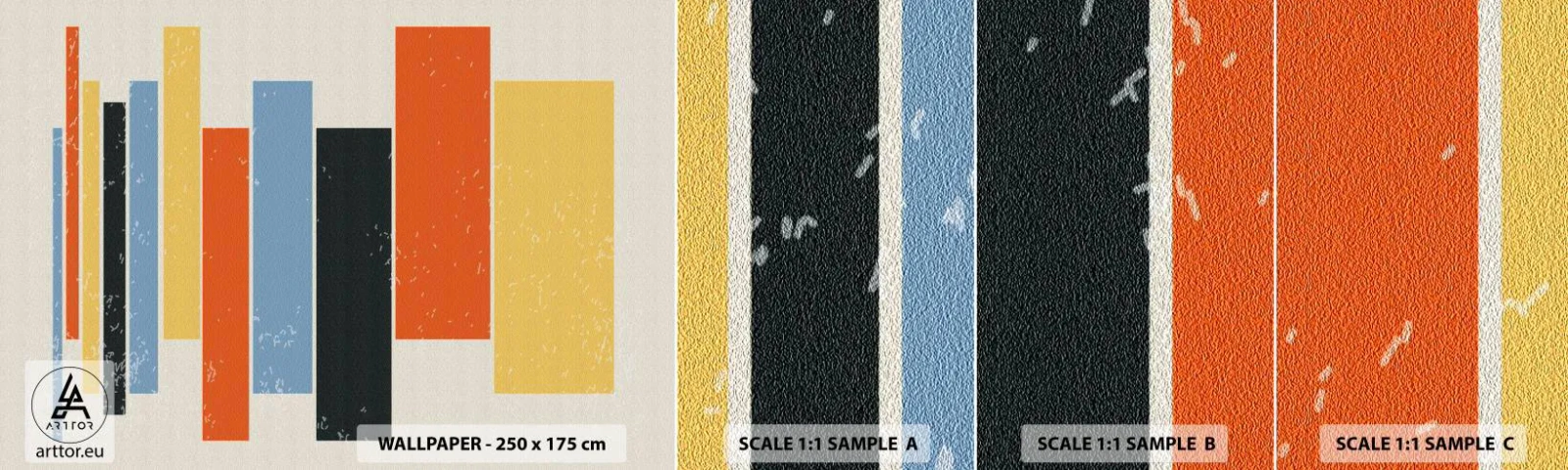 Fototapeten Muster Selbstklebend Deluxe Sticker - Musiknotation - Minimalismus, Rechtecke, Formen - 100x30 cm