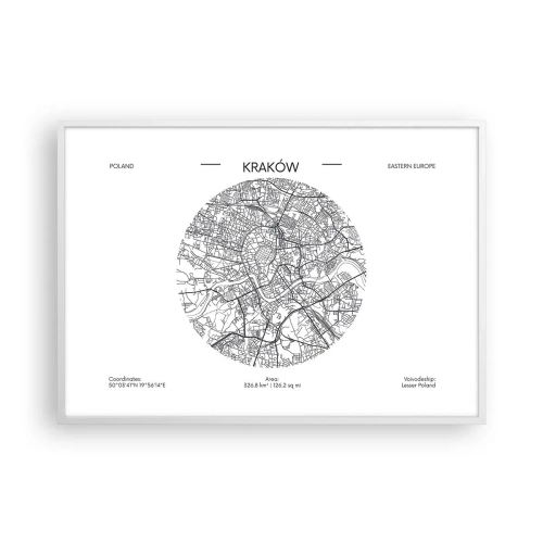 Poster in einem weißen Rahmen - Anatomie von Krakau - 100x70 cm