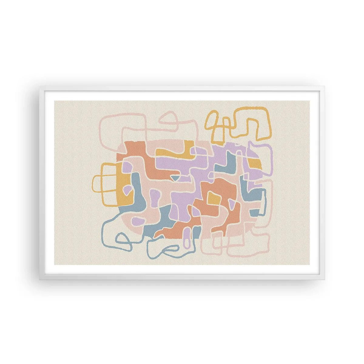 Poster in einem weißen Rahmen - Labyrinth – ein freudiges Abenteuer - 91x61 cm