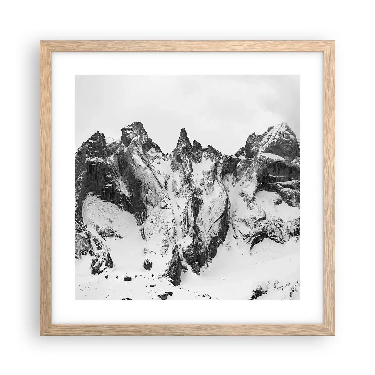 Poster in einem Rahmen aus heller Eiche - Gefährlicher Granitgrat - 40x40 cm