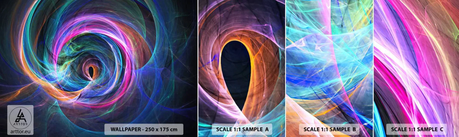 Fototapetenmuster Standard Eco - Wohin wirst du mich bringen? - Abstraktion, Stück, Wirbel - 100x30 cm