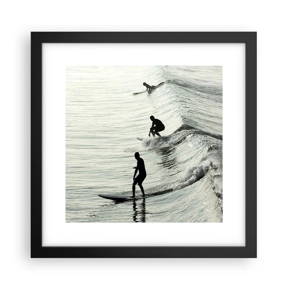 Poster in einem schwarzem Rahmen - Gegen die Welle - 30x30 cm