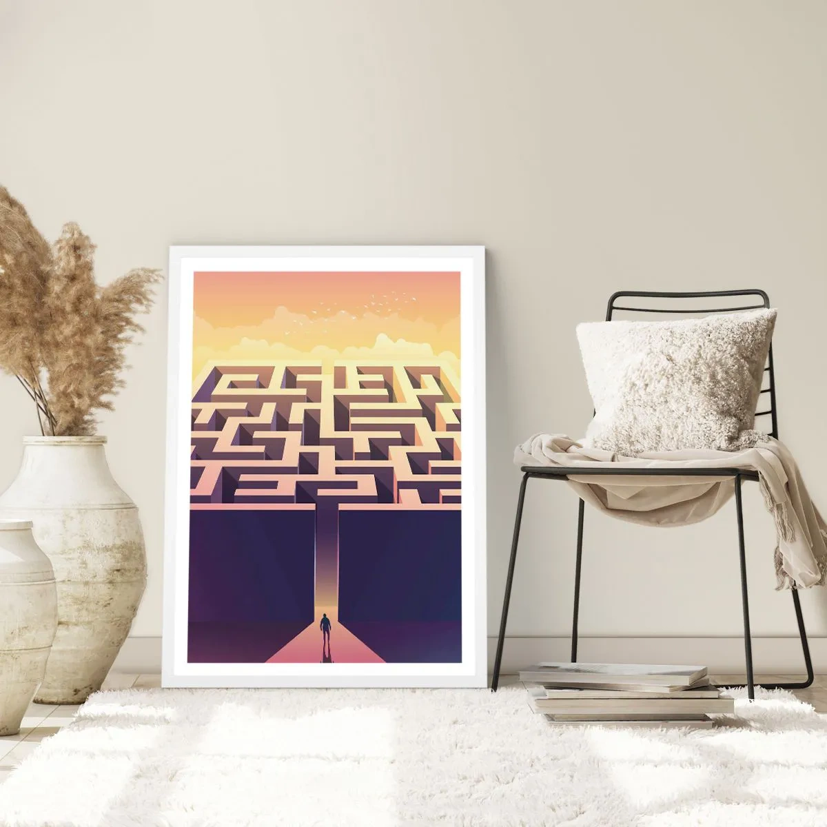 Poster in einem weißen Rahmen - Entscheidungszeit - 50x70 cm