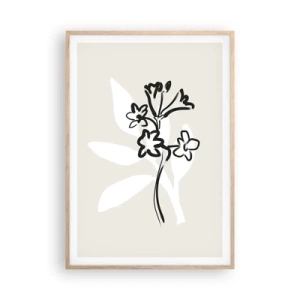 Poster in einem Rahmen aus heller Eiche - Skizze für das Herbarium - 70x100 cm