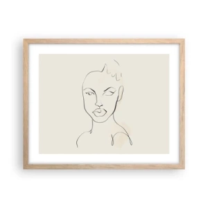 Poster in einem Rahmen aus heller Eiche - Umriss der Sinnlichkeit - 50x40 cm