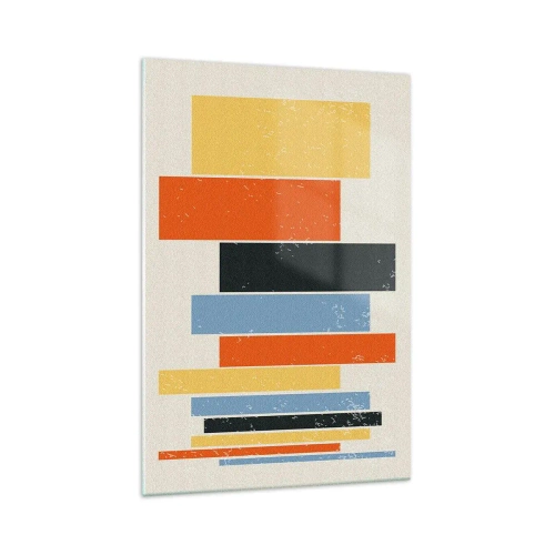 Glasbild - Bild auf glas - Bunte Rechtecke in moderner Anordnung - 70x100cm - Musiknotation - Moderne Wanddekoration für Wohnzimmer und Schlafzimmer ARTTOR