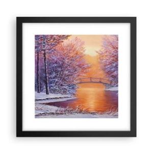 Poster in einem schwarzem Rahmen - Treffen wir uns hier - 30x30 cm