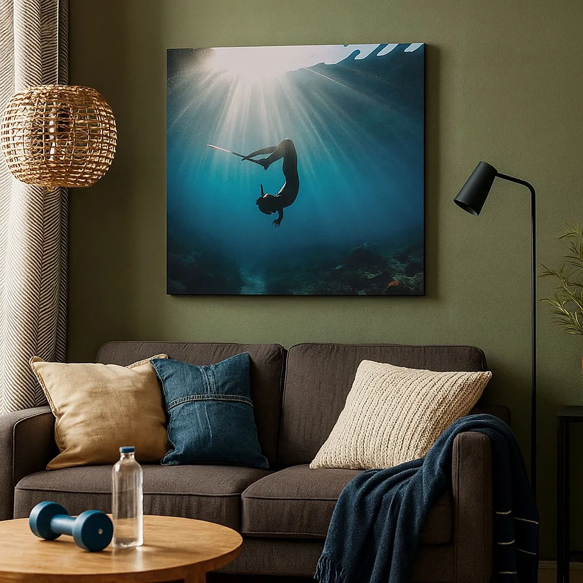 Bild auf Leinwand - Leinwandbild - Tanz unter Wasser - 30x30 cm