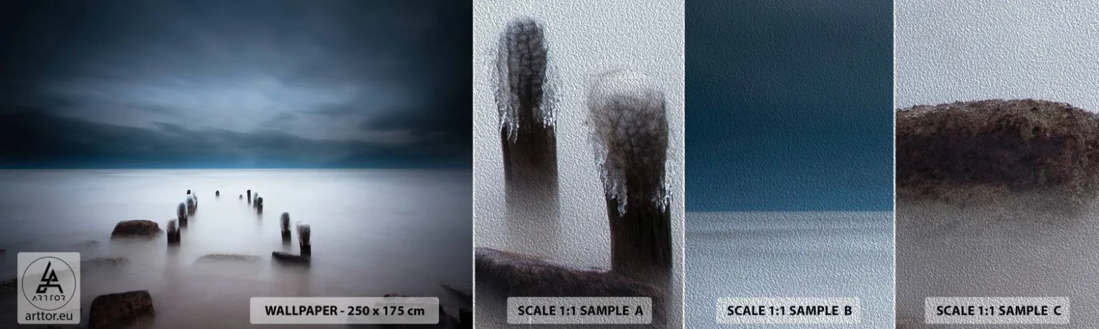 Fototapeten Muster Premium Sand - Nachdenklicher See - Landschaft, Meer, See - 100x30 cm