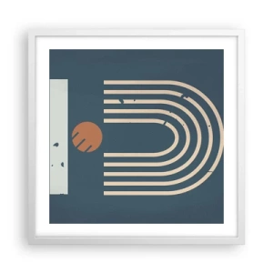 Poster in einem weißen Rahmen - Geometrie auf dem Granatapfel - 50x50 cm