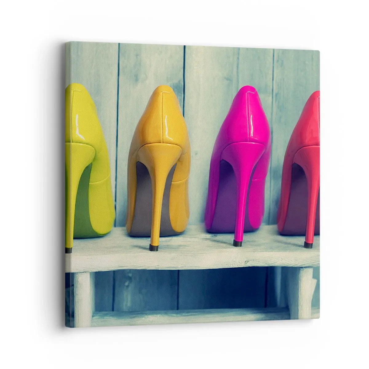 Bild auf Leinwand - Leinwandbild - Spazierengehen auf dem Regenbogen - 30x30 cm