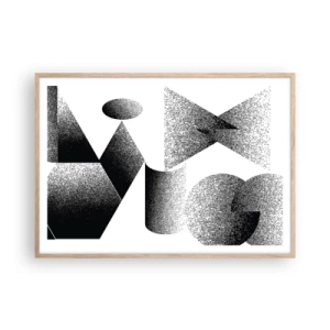 Poster in einem Rahmen aus heller Eiche - Winkel und Ovale - 100x70 cm