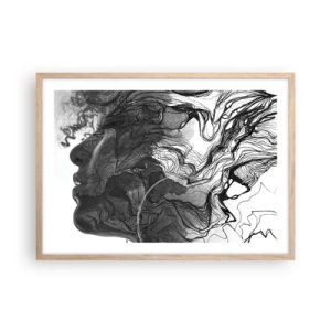 Poster in einem Rahmen aus heller Eiche - Verstrickt in Träume - 70x50 cm