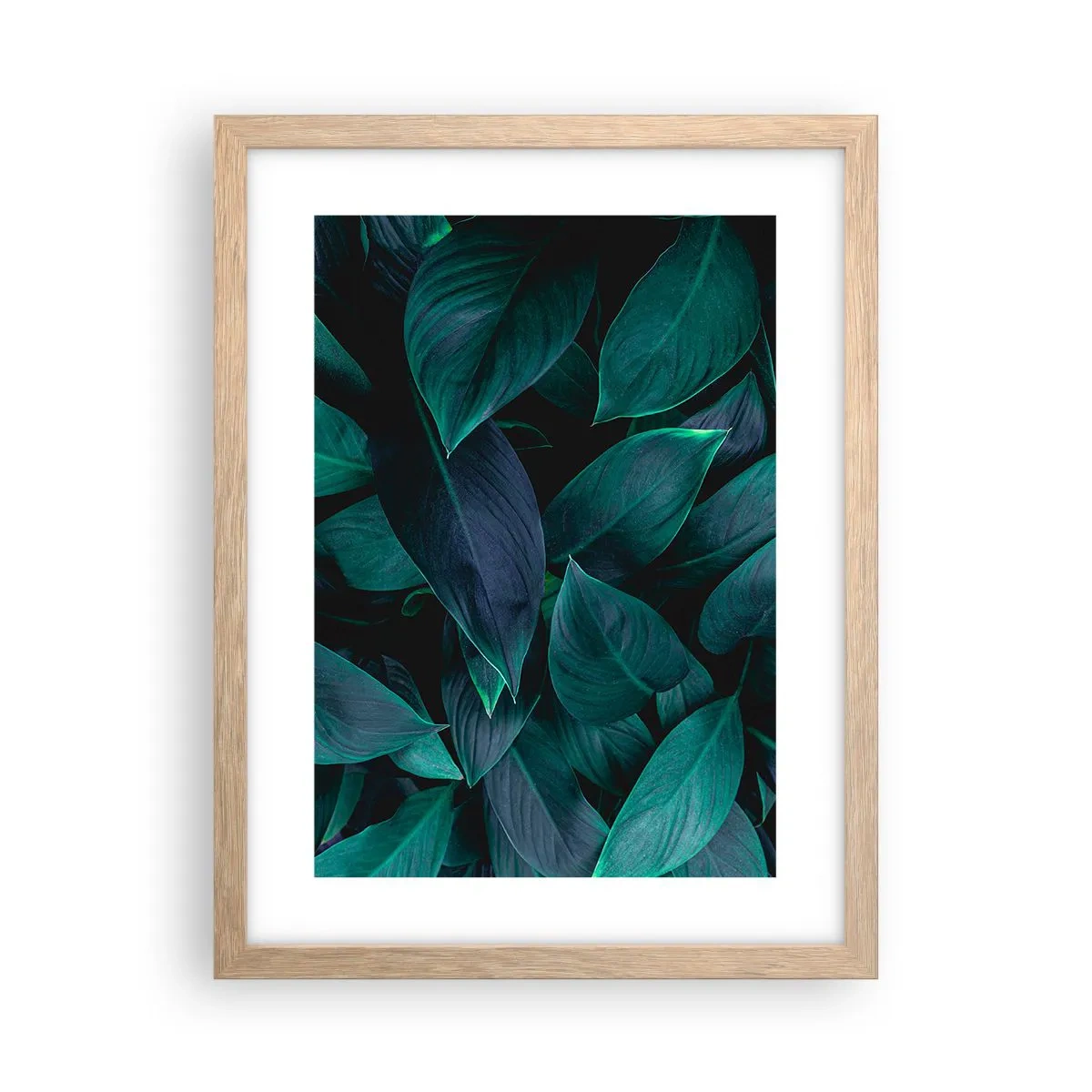 Poster in einem Rahmen aus heller Eiche - Grün in sich selbst - 30x40 cm