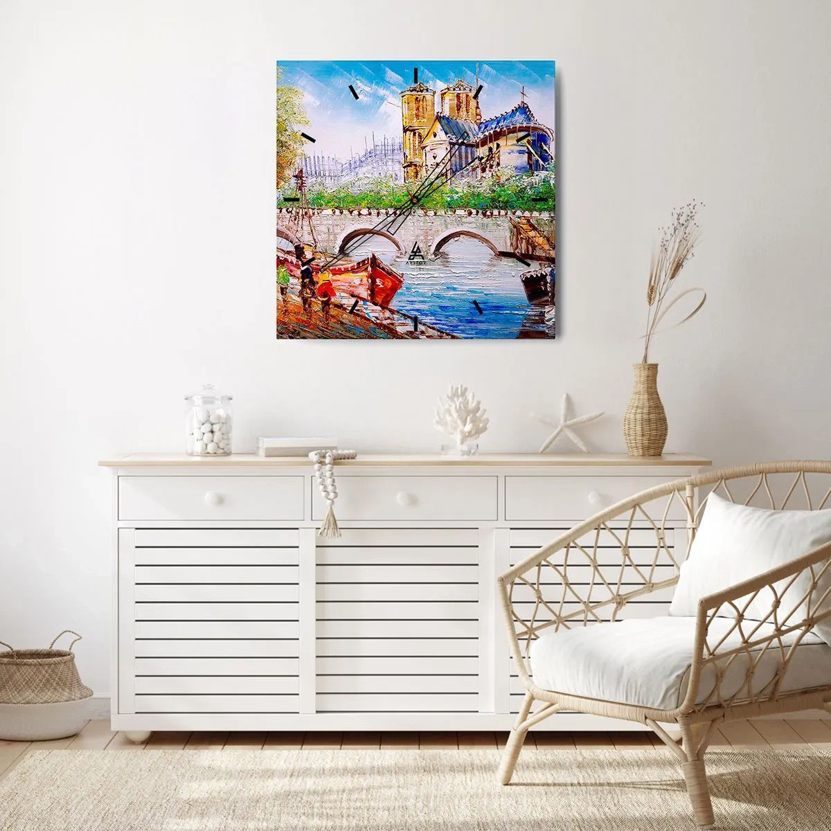 Wanduhr - Glasuhr - Ihre Zeit vergeht nie - 40x40 cm