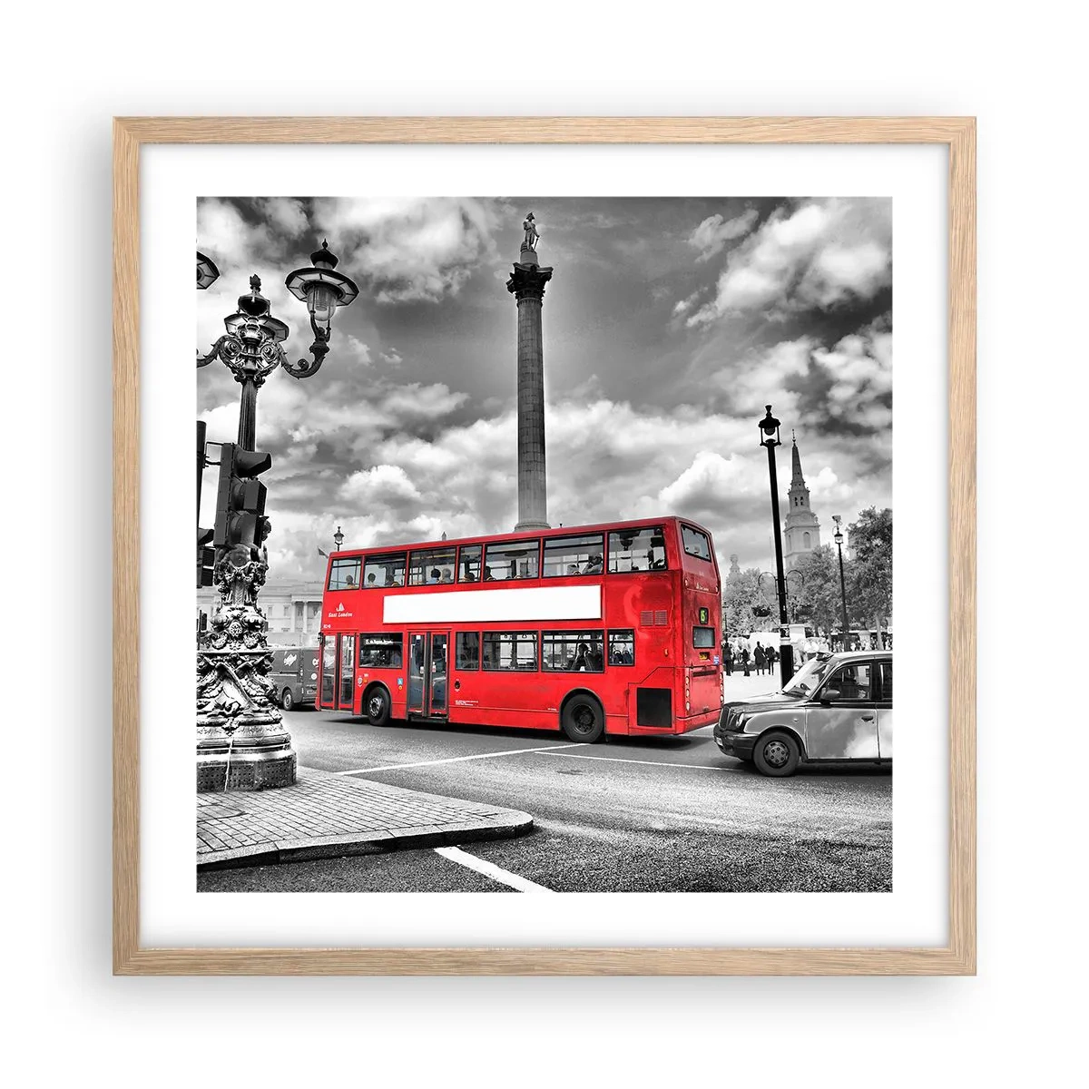 Poster in einem Rahmen aus heller Eiche - Der wahre Blutkreislauf der Stadt - 50x50 cm