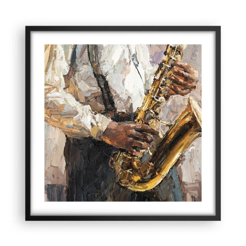 Poster in einem schwarzem Rahmen - Zeit fürs Solo - 50x50 cm