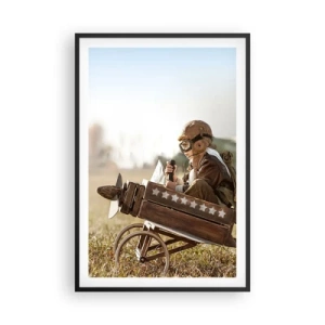 Poster in einem schwarzem Rahmen - Start in Richtung eines Traums - 61x91 cm