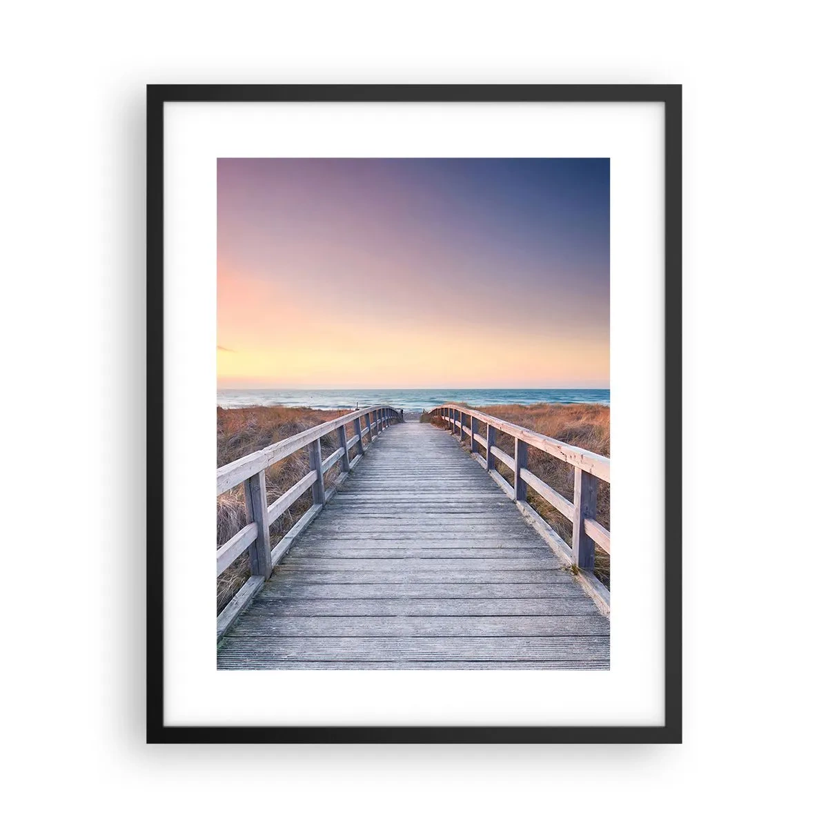 Poster in einem schwarzem Rahmen - Baltische Abend-Aurora - 40x50 cm