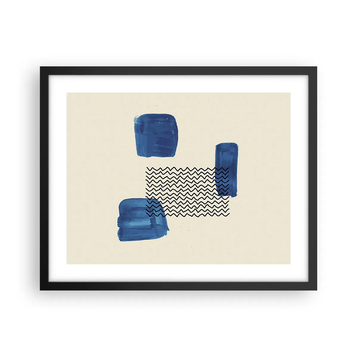 Poster in einem schwarzem Rahmen - Ein abstraktes Quartett - 50x40 cm