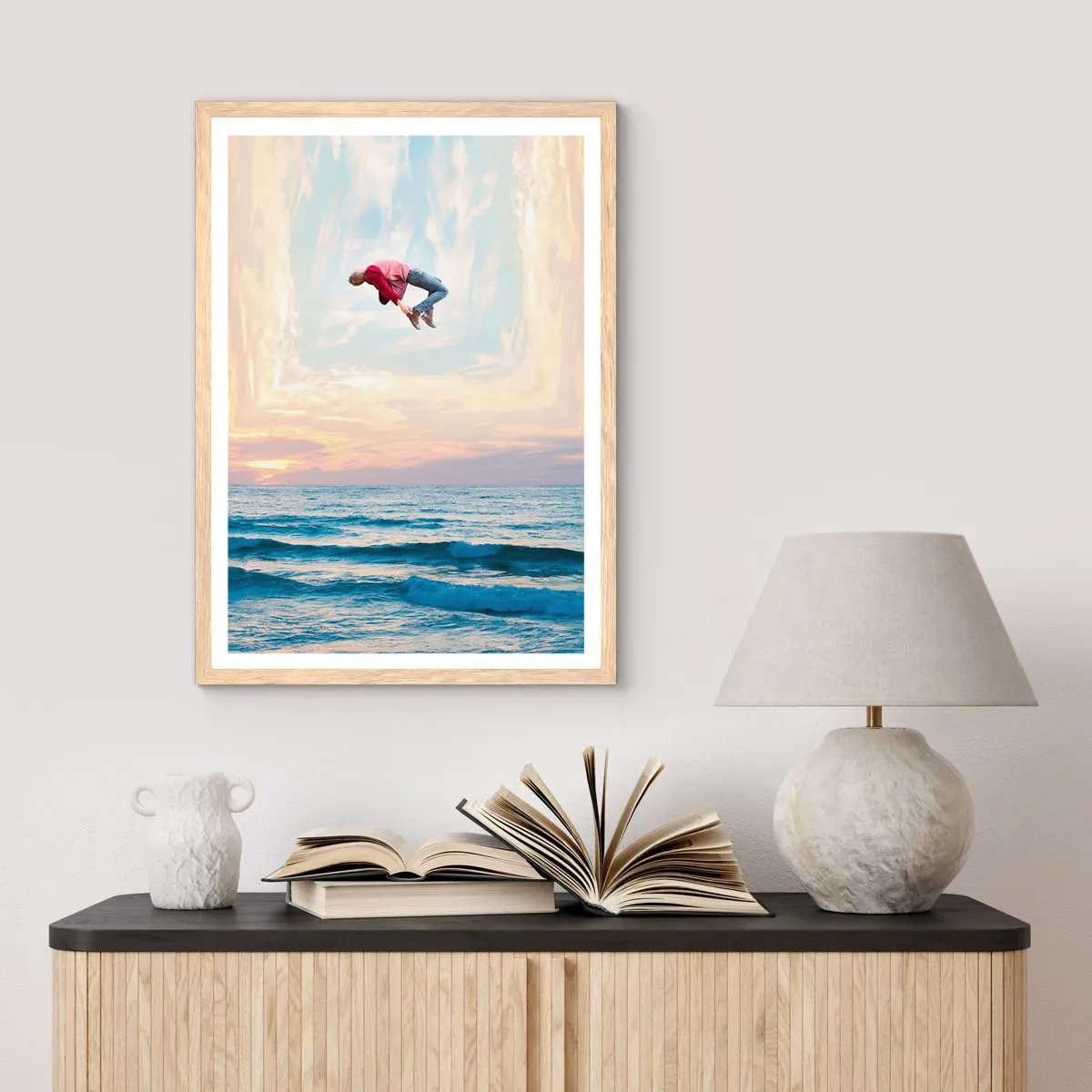 Poster in einem Rahmen aus heller Eiche - In eine andere Dimension - 30x40 cm