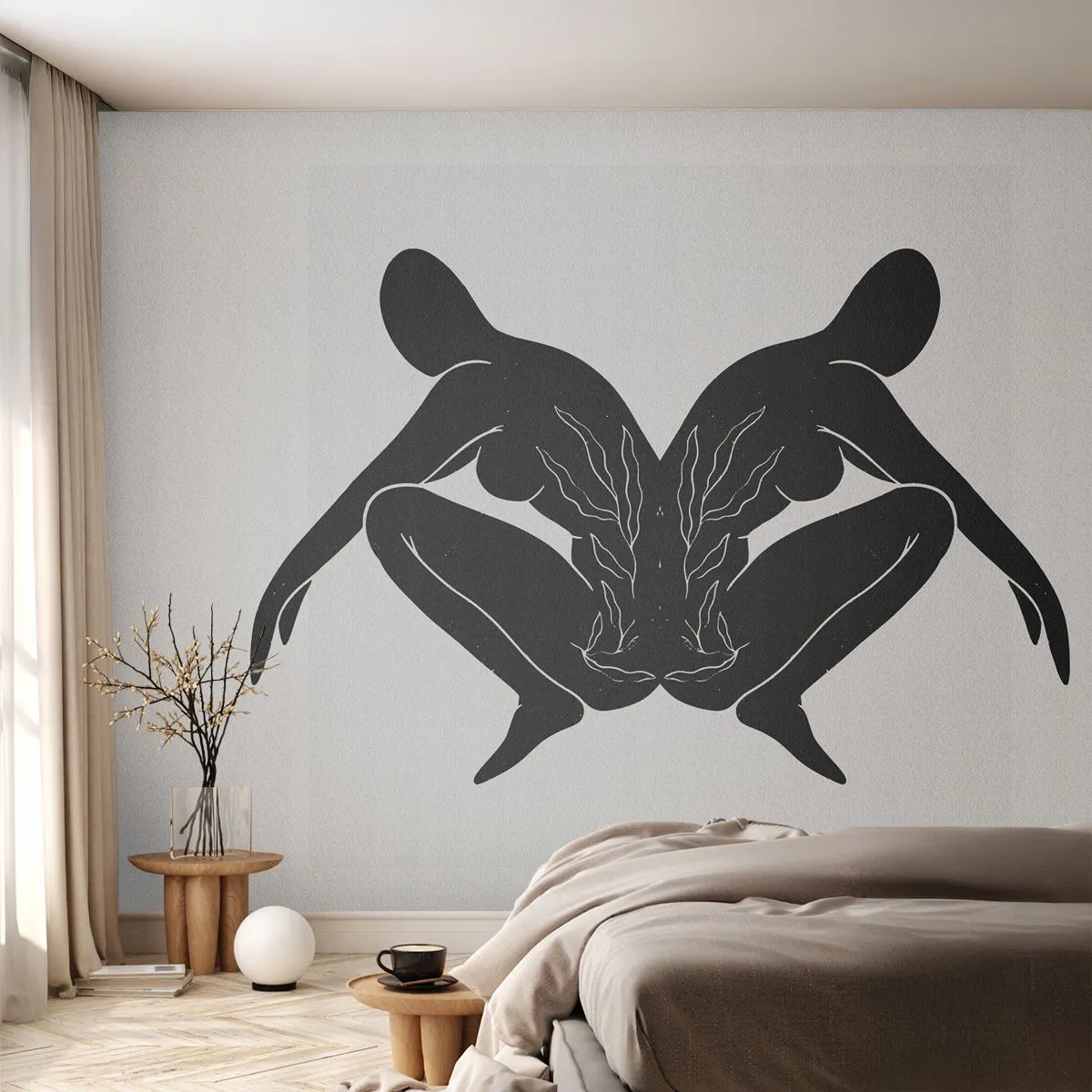 Fototapete Premium Canvas - Gemeinsame Seele - Menschen, Minimalistisch, Zwillinge - 250x175 cm