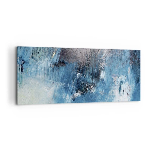 Bild auf Leinwand - Leinwandbild - Abstrakte Pinselstriche in Blautönen - 120x50cm - Rhapsodie in Blau - Moderne Wanddekoration für Wohnzimmer und Schlafzimmer ARTTOR