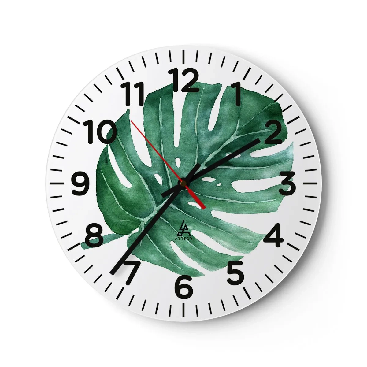 Wanduhr - Glasuhr - Grünes Konzept - 30x30 cm