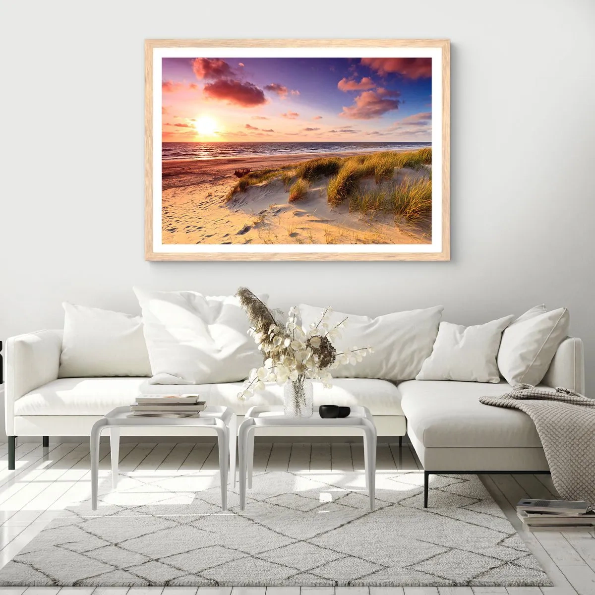 Poster in einem Rahmen aus heller Eiche - Die Luft riecht schon im Sommer - 50x40 cm