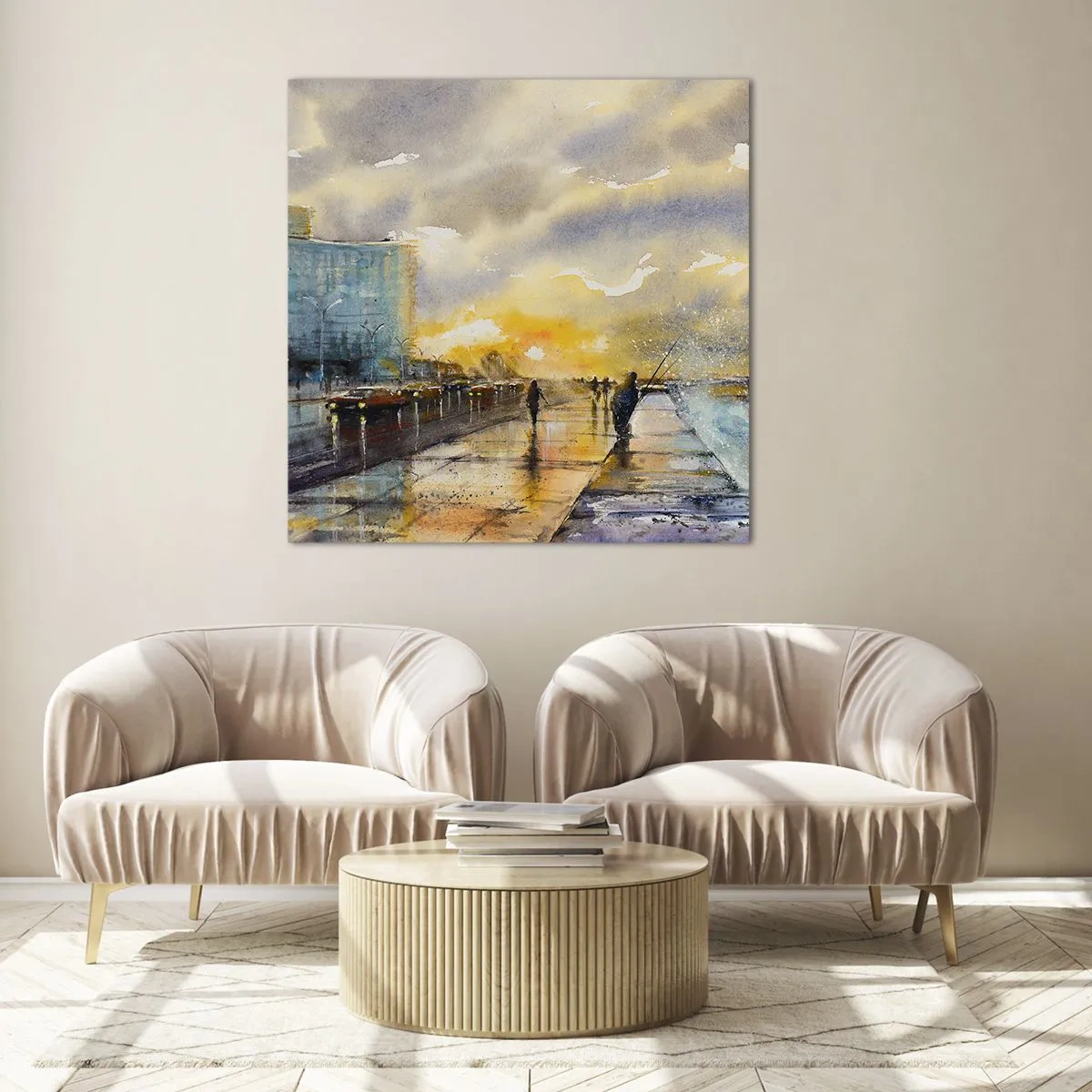 Glasbild - Bild auf glas - Leben am Ufer - 30x30 cm