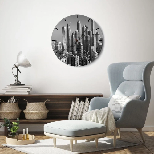 Wanduhr - Glasuhr - Stadt in der Wüste - 40x40 cm
