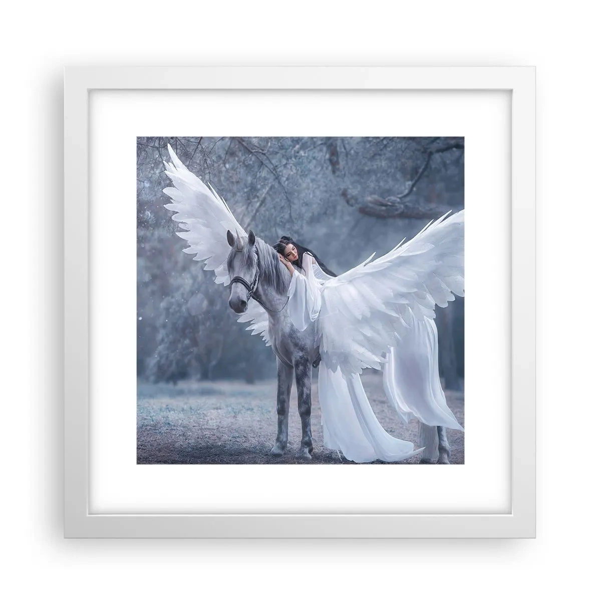 Poster in einem weißen Rahmen - Ein inspirierter Moment - 30x30 cm