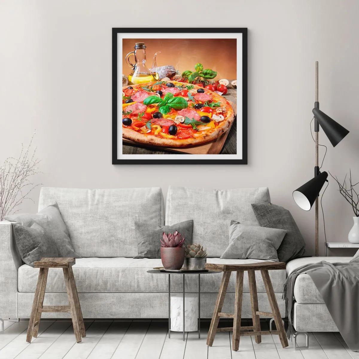 Poster in einem schwarzem Rahmen - Mit echtem italienischem Flair - 30x30 cm