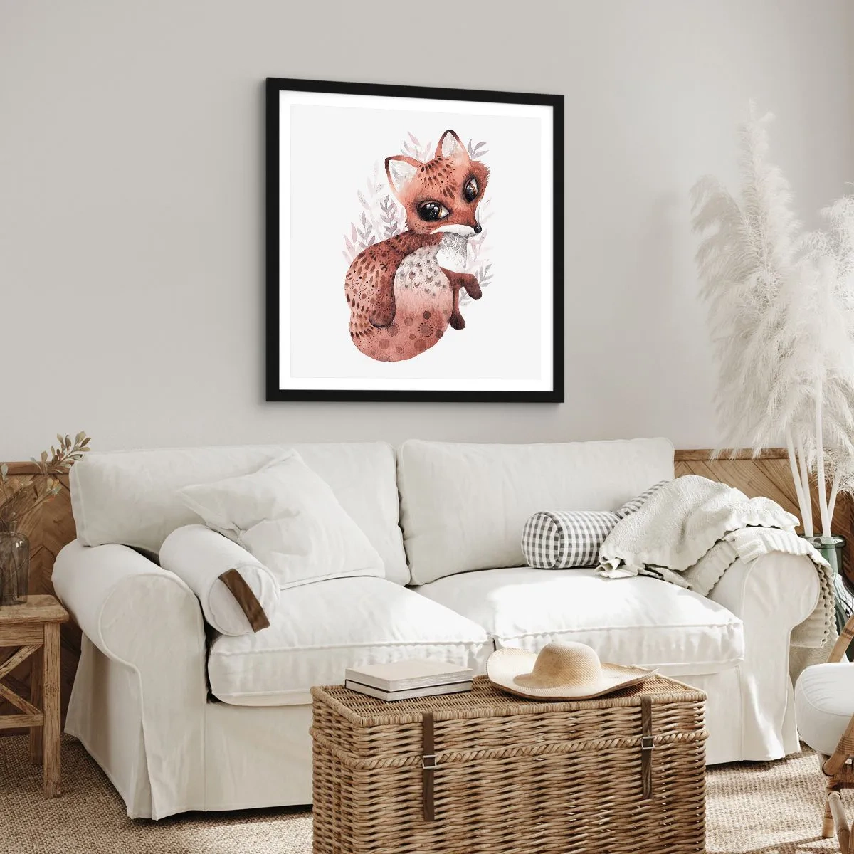 Poster in einem schwarzem Rahmen - Einfach lieben - 50x50 cm