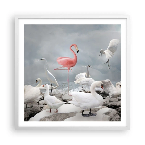 Poster in einem weißen Rahmen - Wie kam ich hier hin? - 60x60 cm