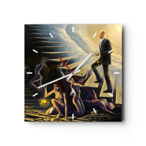 Wanduhr - Glasuhr - Danteske Reise zum Licht - 40x40 cm