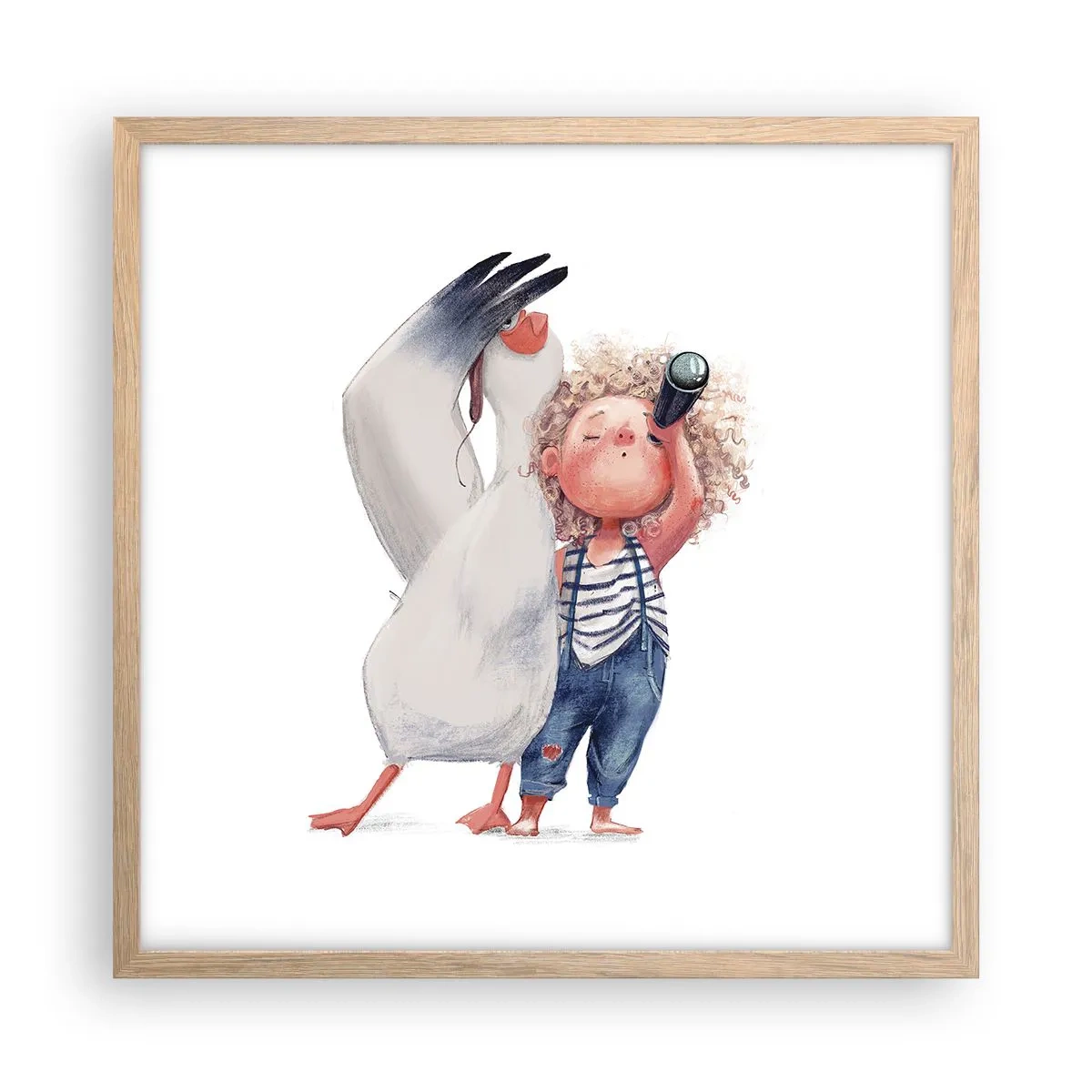 Poster in einem Rahmen aus heller Eiche - Toller Reiseplan - 50x50 cm