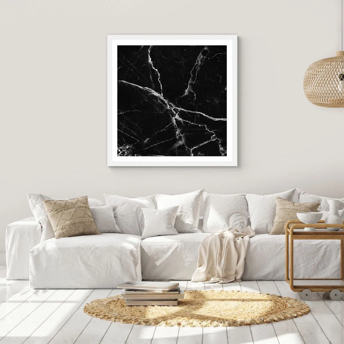 Poster in einem weißen Rahmen - Geheimleben des Steins - 60x60 cm