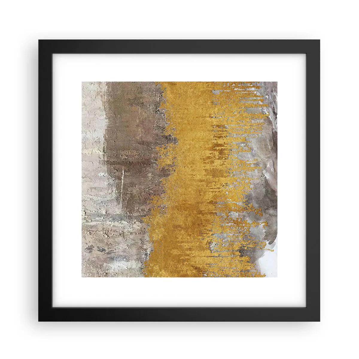 Poster in einem schwarzem Rahmen - Goldene Explosion - 30x30 cm