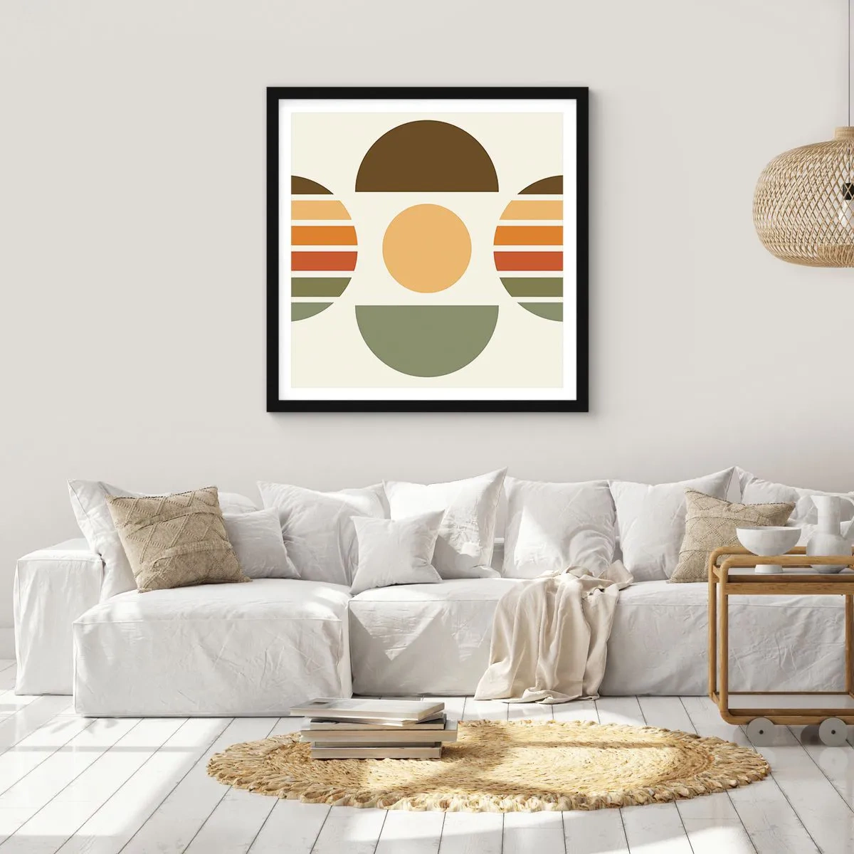 Poster in einem schwarzem Rahmen - In Erdtönen - 50x50 cm