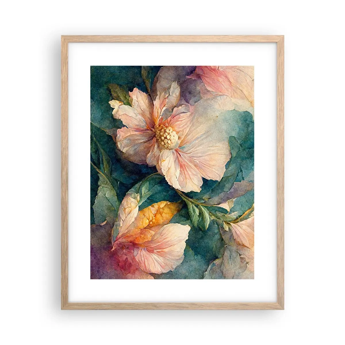 Poster in einem Rahmen aus heller Eiche - Pure Subtilität - 40x50 cm