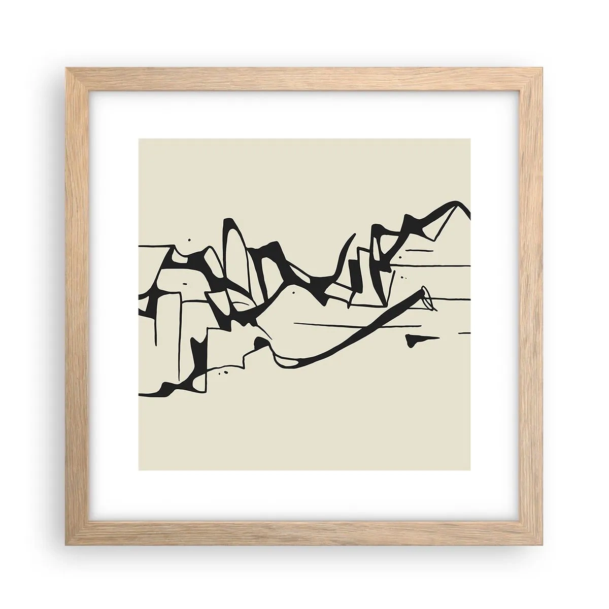 Poster in einem Rahmen aus heller Eiche - Vielleicht eine Landschaft - 30x30 cm