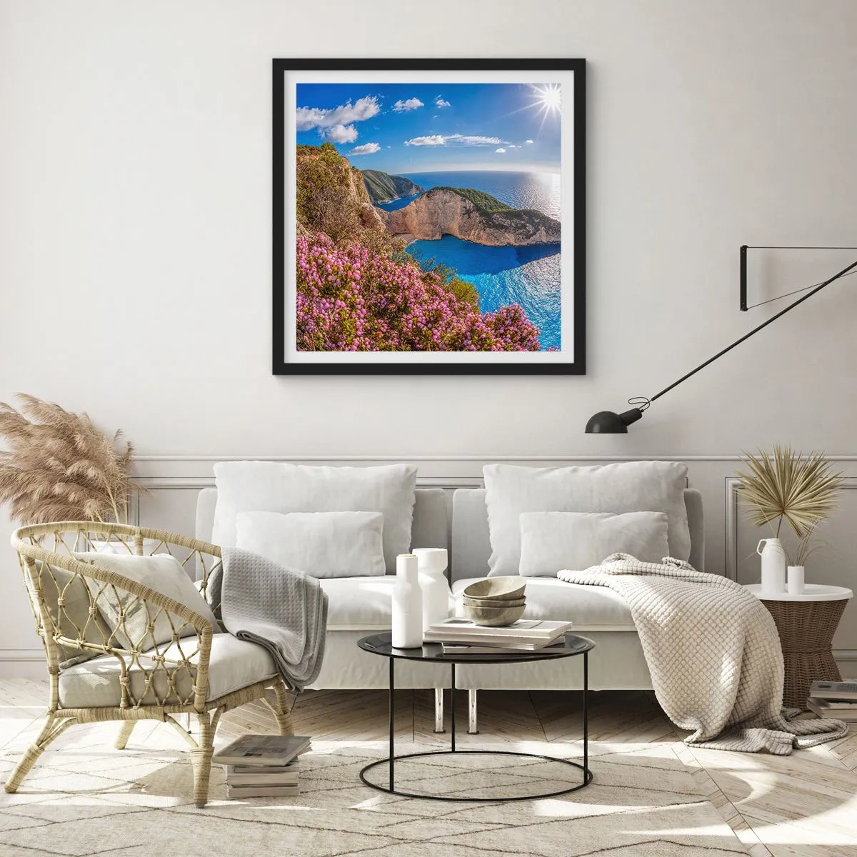 Poster in einem schwarzem Rahmen - Mein toller Griechenlandurlaub - 60x60 cm