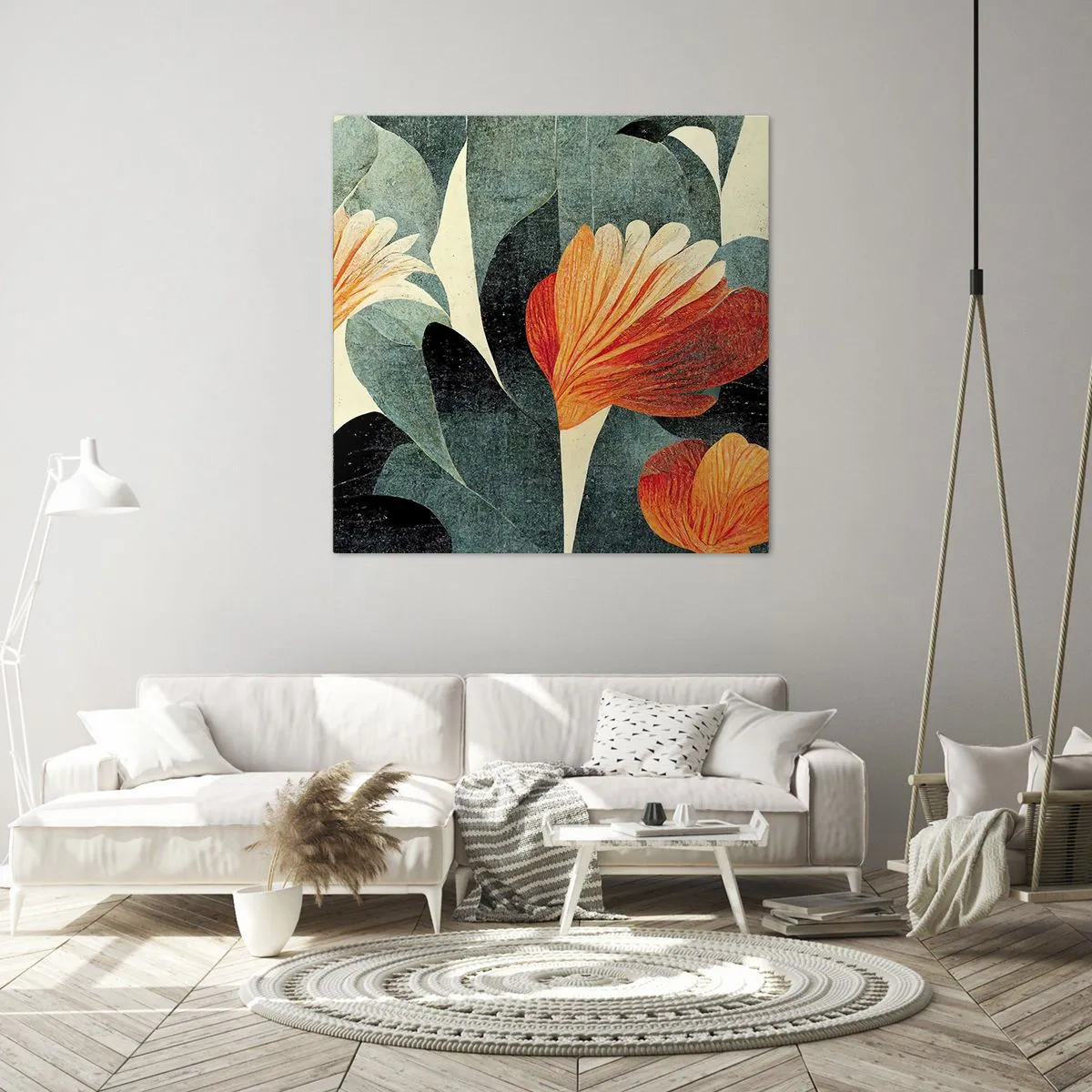 Bild auf Leinwand - Leinwandbild - Hitze der Tropen und Kühle des Grüns - 50x50 cm