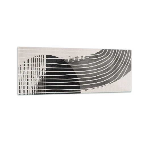 Glasbild - Bild auf glas - Abstraktes Muster mit Linien und geometrischen Formen - 140x50cm - Hin und zurück - Moderne Wanddekoration für Wohnzimmer und Schlafzimmer ARTTOR