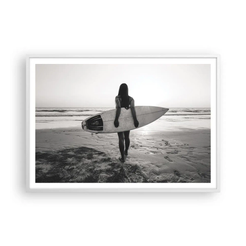 Poster in einem weißen Rahmen - Die Tochter der Meereswelle - 100x70 cm