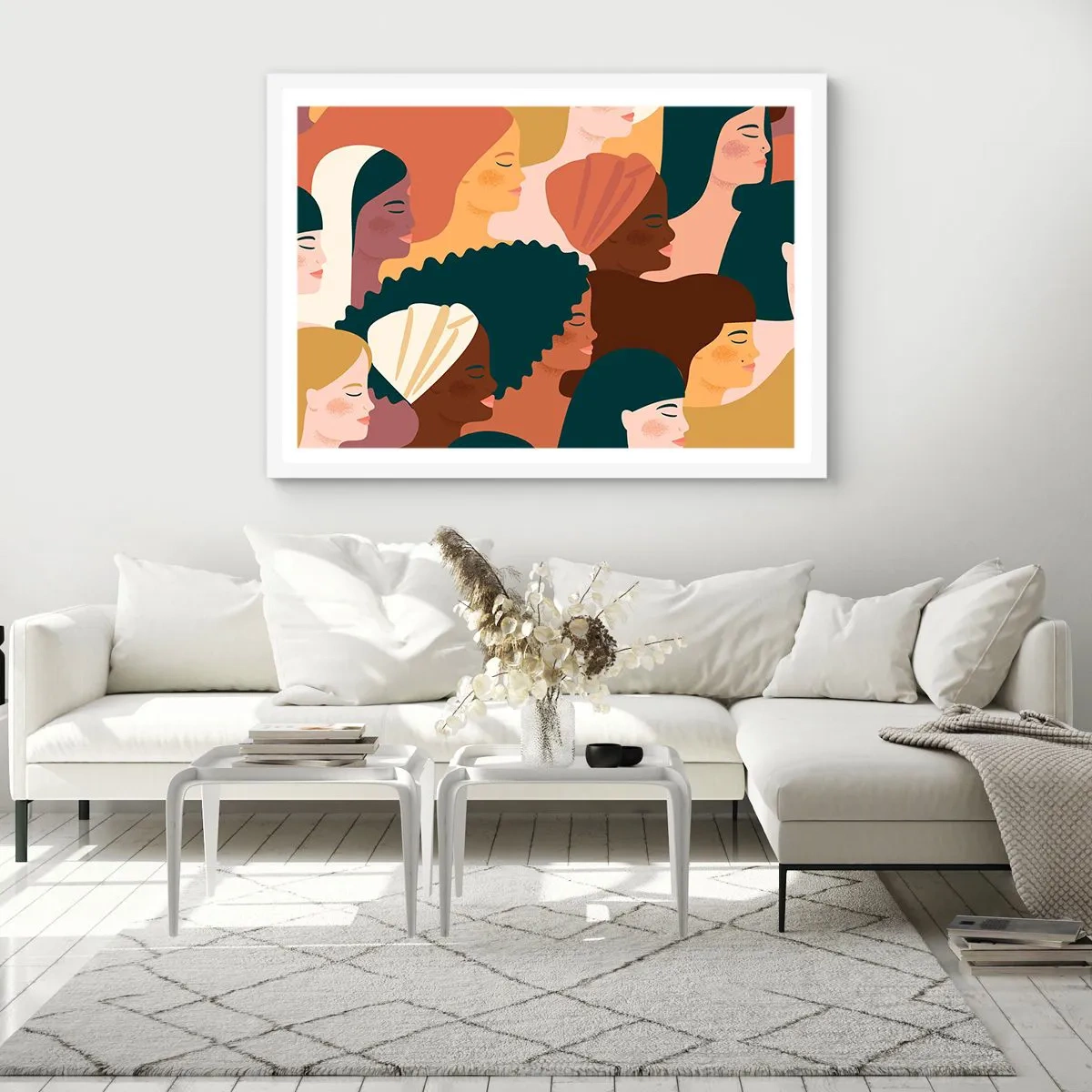 Poster in einem weißen Rahmen - Nur Weiblichkeit - 70x50 cm