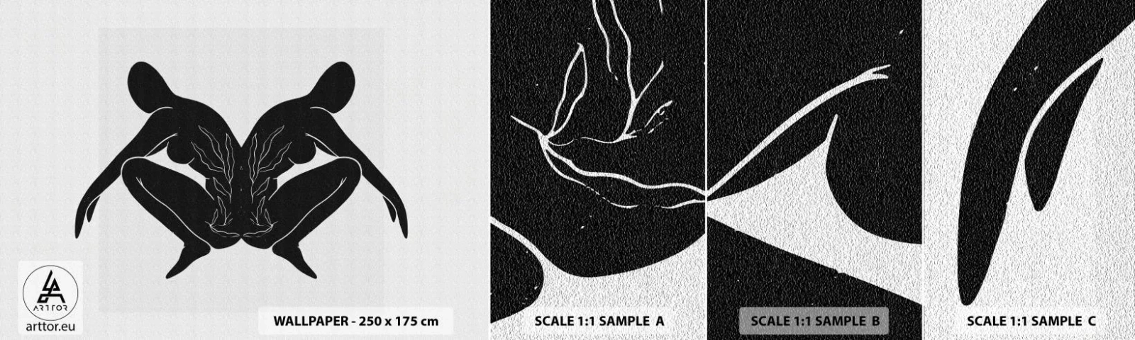 Fototapetenmuster Standard Eco - Gemeinsame Seele - Menschen, Minimalistisch, Zwillinge - 100x30 cm