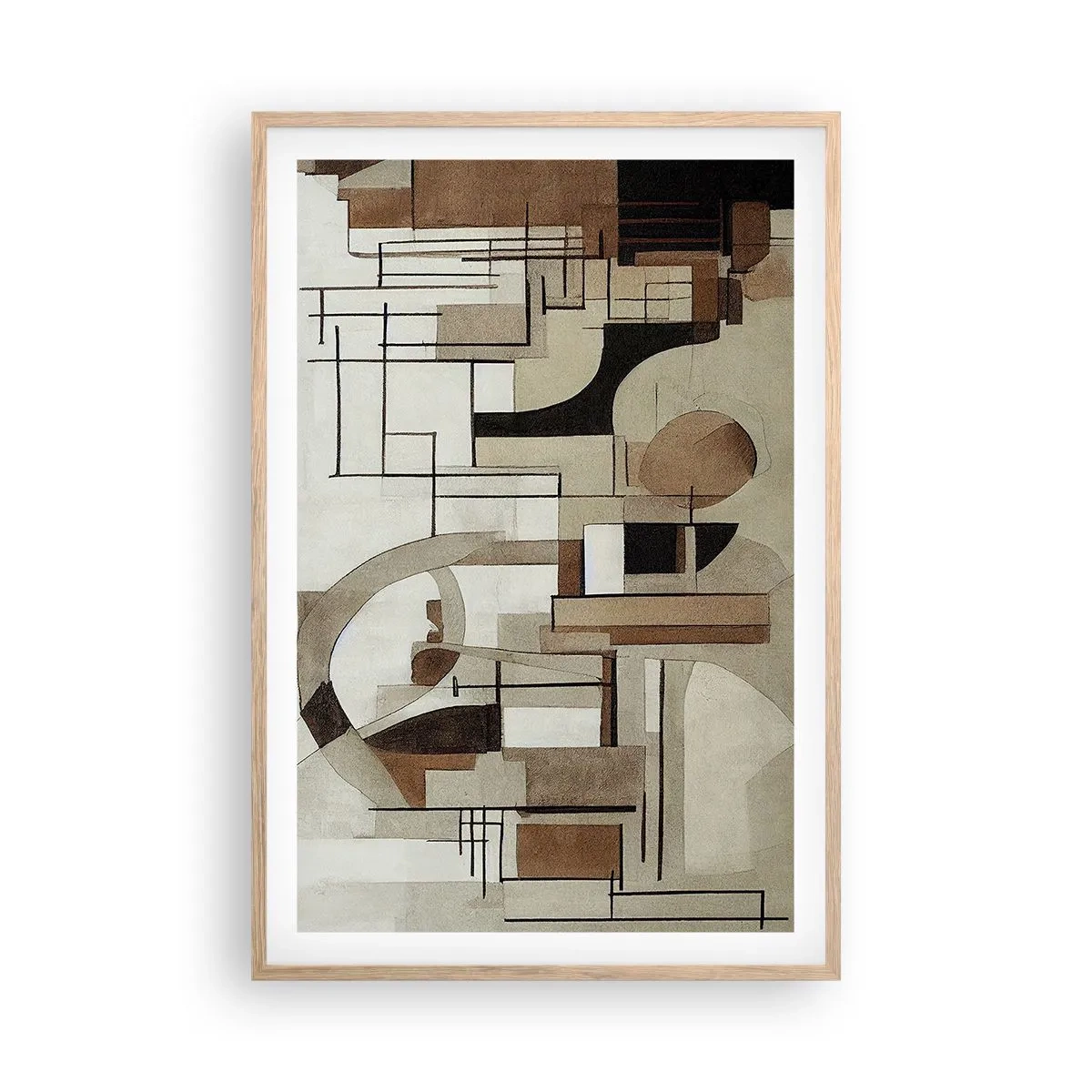 Poster in einem Rahmen aus heller Eiche - Stadtbild 2.0 - 61x91 cm