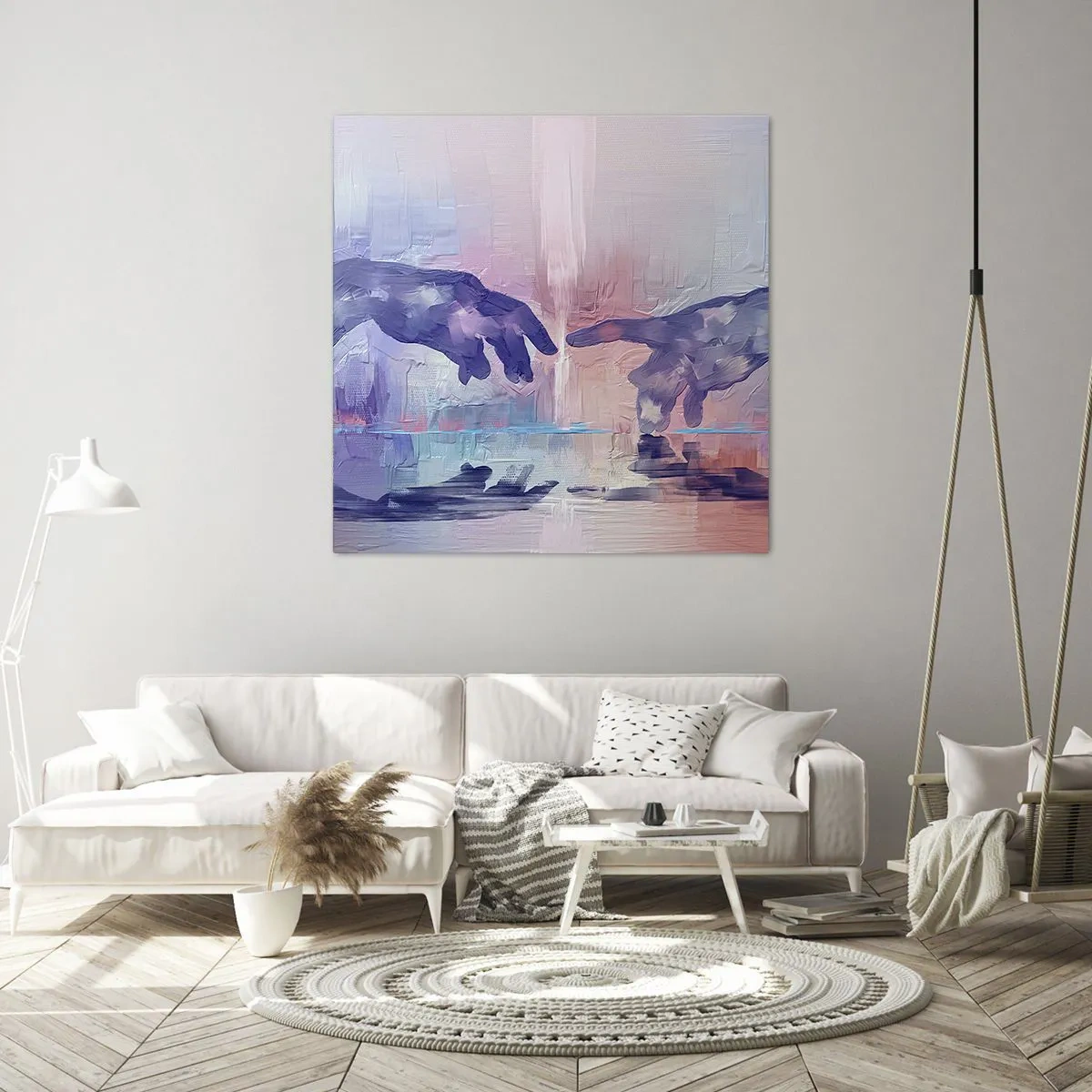 Bild auf Leinwand - Leinwandbild - Göttlicher Funke des Lebens - 60x60 cm